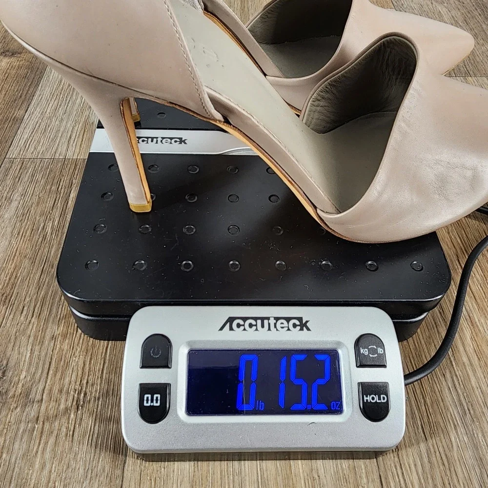Vince Women Beige Leather Pointed Toe‎ D'Orsay Heel Pumps Size 9M EUR 40